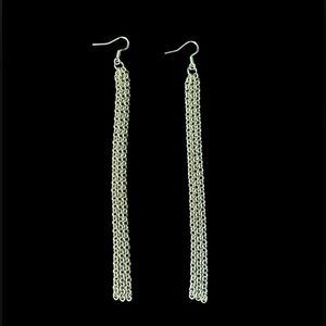 Gold Chain Dangle Earrings dainty shoulder length